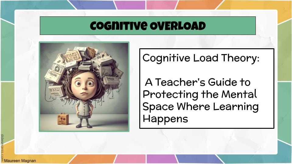 Diagram showing how working memory and long-term memory interact during learning, illustrating how cognitive overload can prevent information from being stored.