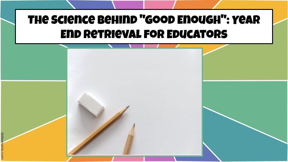 Blank sheet of paper with pencils and eraser, symbolizing reflection, retrieval, and year-end learning.