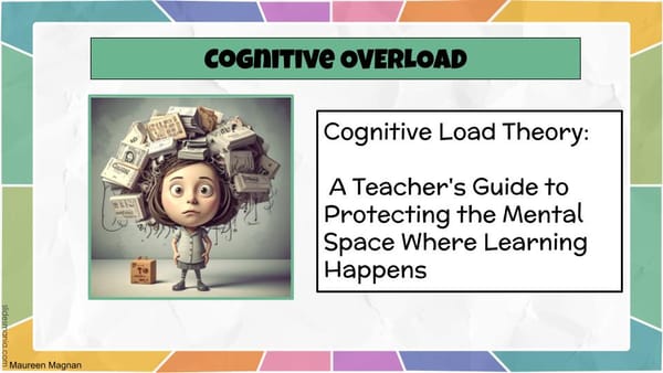 Diagram showing how working memory and long-term memory interact during learning, illustrating how cognitive overload can prevent information from being stored.